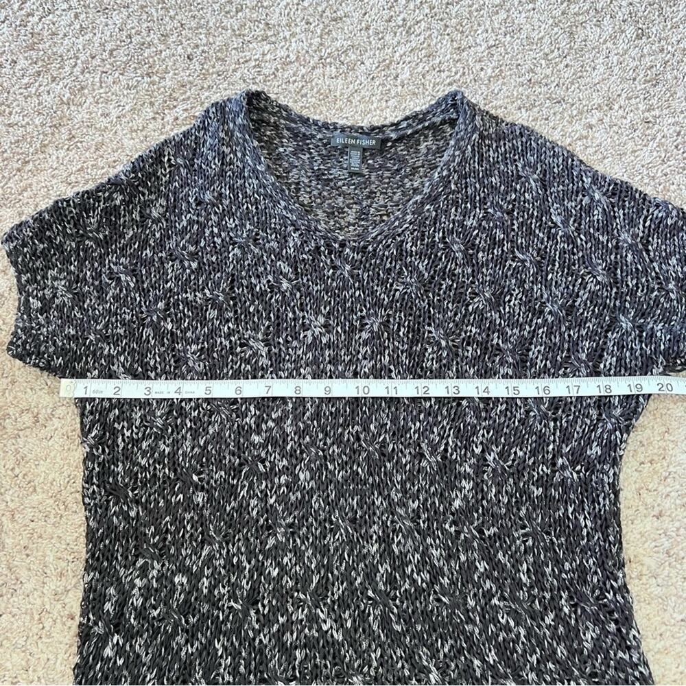 Eileen Fisher Ribbon Yarn Black Short Sleeve‎ Sweater - Picture 11 of 14